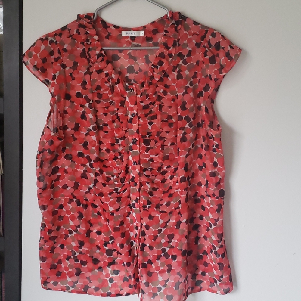 Sheer multi color blouse